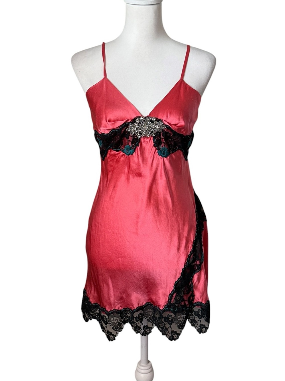 Silk Jeweled Slip Dress